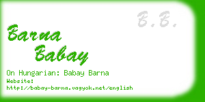 barna babay business card
